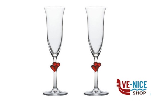 vetro cristallino L AMOUR -SET 2 FLUTE ROSSO CL. 17,5 STOLZLE LAUSITZ GMBH