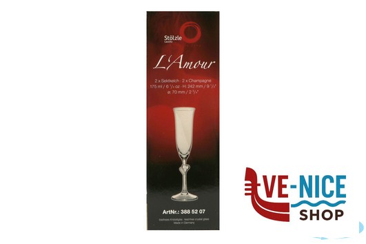 vetro cristallino L AMOUR -SET 2 FLUTE ROSSO CL. 17,5 STOLZLE LAUSITZ GMBH - immagine 4