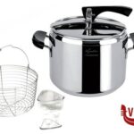preparazione cibi LA CLASSICA LAGOFUSION-PENTOLA A PRESSIONE LT.7 CM.22 CON CESTELLO ED ECODOSE LAGOSTINA