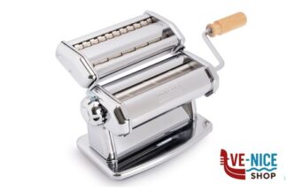 macchine per pasta LA CLASSICA-MACCHINA I PASTA IMPERIA RUVIDA 150 - SFOGLIA 150MM - FETTUCCINE 6,5MM-LASAGNETTE 12MM, CON SACCHETTO IN COTONE PENNELLINO E TRAMOGGIA IMPERIA