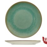ceramica REACT LAGOON-PIATTO PIANO CM.26 ACQUAMARINA IN PORCELLANA IMPORT TAVOLA