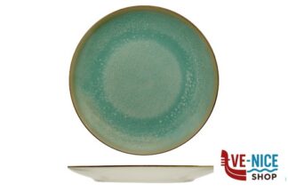 ceramica REACT LAGOON-PIATTO PIANO CM.26 ACQUAMARINA IN PORCELLANA IMPORT TAVOLA