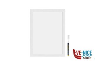 arredamento LAVAGNA DA PARETE DI COLORE BIANCO CM 30X40 CON 2 PENNARELLI A GESSO LIQUIDO INCLUSI (1 COLORE NERO E 1 COLORE ORO) WBW-WT-30-40 SECURIT