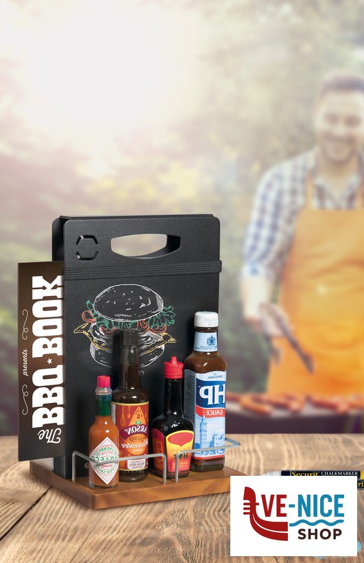 altri LAVAGNA DA TAVOLA PORTAMENU E CONDIMENTI CM 34,5X22X20 CAD-TE SECURIT - immagine 2