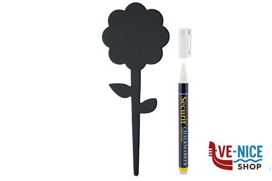 altri LAVAGNA CON PUNTA-SET 5 ETICHETTE A FORMA DI FIORE CON PENNARELLO 18X7X0,1 NERO TAG-FLOWER5 SECURIT
