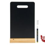 soprammobili LAVAGNA DA TAVOLO RETTANGOLARE CON MANICO INCORPORATO, BASE IN LEGNO CM 21X6 H 33,5 CON 1 PENNARELLO BIANCO INCLUSO       FBT-CARRY SECURIT