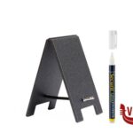 altri SET DA 5 LAVAGNE DA TAVOLA MINI SANDWICH NERE CM 8,5X5X0,5 CON PENNARELLO TAG-SBS-WT SECURIT