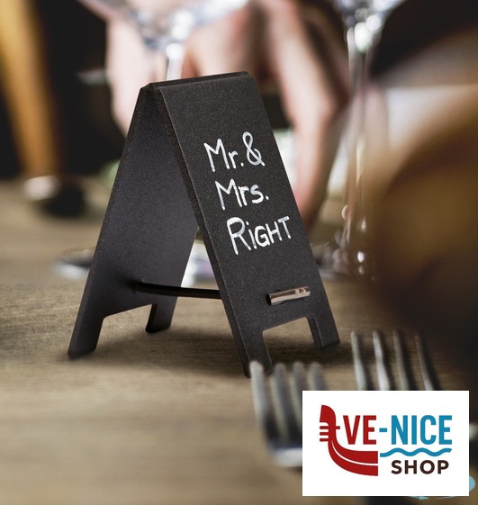 altri SET DA 5 LAVAGNE DA TAVOLA MINI SANDWICH NERE CM 8,5X5X0,5 CON PENNARELLO TAG-SBS-WT SECURIT - immagine 2