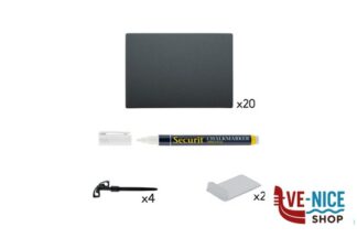 altri LAVAGNETTA TAG FORMATO A7 CM 10,5X7,4X0,1 NERA 20 PEZZI 1 PENNARELLO A GESSO LIQUIDO BIANCO 2 SUPPORTI IN PLASTICA 4 SUPPORTI A PUNTA TAG-A7-WT SECURIT