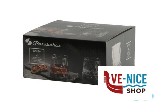 vetro LEAFY FB TUMBLER WHISKY CONFEZIONE DA 4 PEZZI - CL 30 DIAMETRO CM.9,0 - H.8,5 - 420194-1113171 PASABAHCE - immagine 4