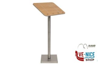 porta menu LEGGIO PORTAMENU IN LEGNO, PIANTANA INOX CM 54,2X36,7 H 113 MCS-115-TE SECURIT