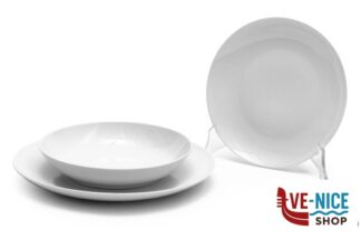 porcellana LINDA COUPE-SERVIZIO TAVOLA 18 PEZZI PORCELLANA BIANCO IMPORT TAVOLA