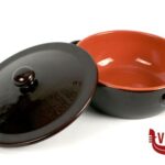 smaltato LIU MARRONE-CASSERUOLA 2 MANICI CM.21 CON COPERCHIO DE SILVA