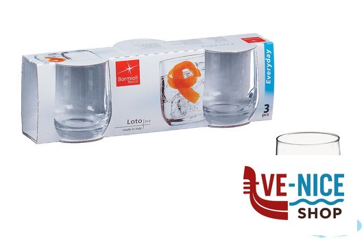 vetro LOTO - CONFEZIONE 3 BICCHIERI ACQUA CL 27,5 BORMIOLI ROCCO - immagine 2