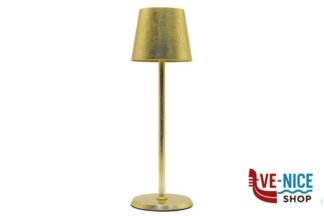 lampade LUMIERE ROUND-LAMPADA TAVOLO LED CM.10XH34 FOGLIA ORO IMPORT TAVOLA PROFESSIONAL