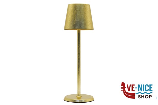 lampade LUMIERE ROUND-LAMPADA TAVOLO LED CM.10XH34 FOGLIA ORO IMPORT TAVOLA PROFESSIONAL
