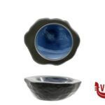 porcellana MADEIRA-COPPA CONCAVA EFFETTO PIETRA CM.13,8X12 NERO-BLU IN PORCELLANA IMPORT TAVOLA PROFESSIONAL