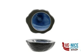 porcellana MADEIRA-COPPA CONCAVA EFFETTO PIETRA CM.13,8X12 NERO-BLU IN PORCELLANA IMPORT TAVOLA PROFESSIONAL