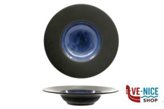 porcellana MADEIRA-PASTA BOWL CM.24 INTERNO CM 12,7 NERO-BLU IN PORCELLANA H5592-N147 IMPORT TAVOLA PROFESSIONAL