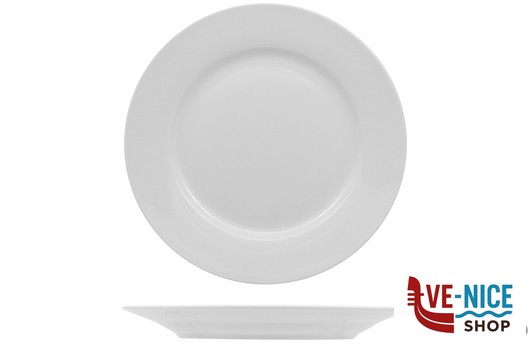 ceramica MAJOR STYLE BIANCO - PIATTO PIANO CM 27 IN PORCELLANA SCELTA COMMERCIALE IMPORT TAVOLA PROFESSIONAL