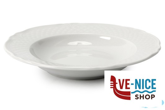 porcellana MALAGA BIANCO - PIATTO FONDO CM 23 PORCELLANA SATURNIA - immagine 2