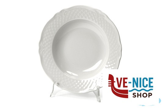 porcellana MALAGA BIANCO - PIATTO FONDO CM 23 PORCELLANA SATURNIA - immagine 3