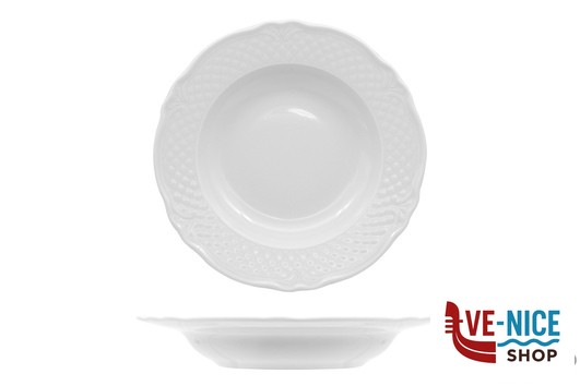 porcellana MALAGA BIANCO - PIATTO FONDO CM 23 PORCELLANA SATURNIA