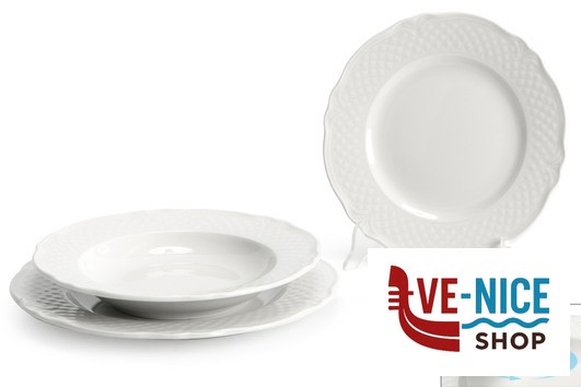 porcellana MALAGA BIANCO - PIATTO PIANO CM 26 PORCELLANA SATURNIA - immagine 3