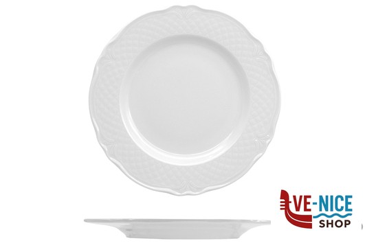 porcellana MALAGA BIANCO - PIATTO PIANO CM 26 PORCELLANA SATURNIA