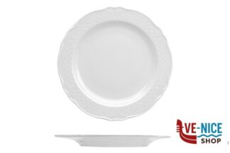 porcellana MALAGA BIANCO - PIATTO PORTATA CM 31 -SOTTOPIATTO TONDO CM 31 PORCELLANA SATURNIA