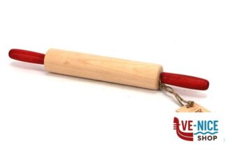 legno MATTARELLO IN FAGGIO MASSELLO NATURALE CON MANICI GIREVOLI - CM 40 DIAMETRO 4,5 CM BISETTI