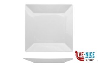 porcellana MAYA BIANCO-PIATTO PIANO QUADRO CM 27 KUTAHYA SERAMIK