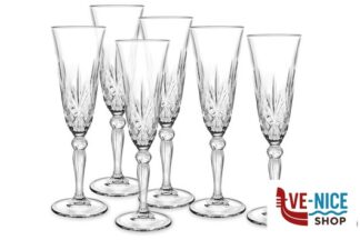 vetro cristallino MELODIA - CONFEZIONE 6 CALICI FLUTE CL 16 25600020206 RCR CRISTALLERIA ITALIANA