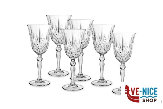 vetro cristallino MELODIA - CONFEZIONE 6 CALICI VINO CL 21 25601020206 RCR CRISTALLERIA ITALIANA