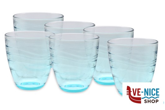 vetro MEXICO TURCHESE -CONFEZIONE 6 BICCHIERI CL 28 PASABAHCE