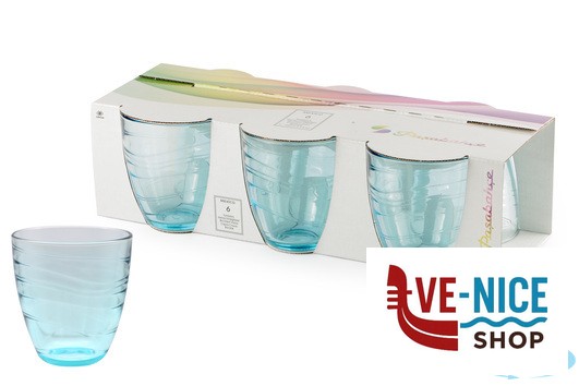 vetro MEXICO TURCHESE -CONFEZIONE 6 BICCHIERI CL 28 PASABAHCE - immagine 3