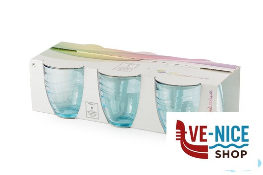 vetro MEXICO TURCHESE -CONFEZIONE 6 BICCHIERI CL 28 PASABAHCE - immagine 4