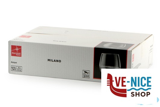 vetro MILANO - CONFEZIONE 12 BICCHIERI ACQUA VETRO TEMPERATO CL 30 H.8,5 CM. 8,2 BORMIOLI ROCCO - immagine 3
