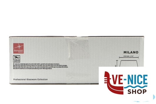 vetro MILANO - CONFEZIONE 12 BICCHIERI ACQUA VETRO TEMPERATO CL 30 H.8,5 CM. 8,2 BORMIOLI ROCCO - immagine 4