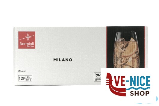 vetro MILANO - CONFEZIONE 12 BICCHIERI COOLER VETRO TEMPERATO CL 40 H.13 CM. 7,5 BORMIOLI ROCCO - immagine 4