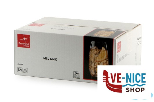 vetro MILANO - CONFEZIONE 12 BICCHIERI COOLER VETRO TEMPERATO CL 40 H.13 CM. 7,5 BORMIOLI ROCCO - immagine 3