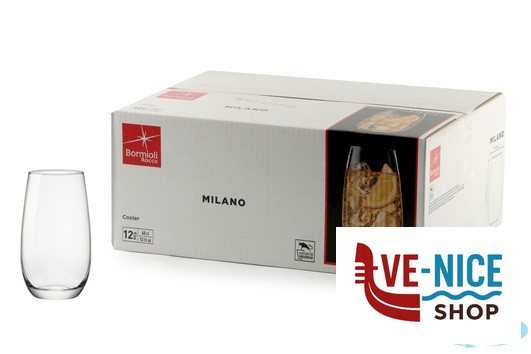 vetro MILANO - CONFEZIONE 12 BICCHIERI COOLER VETRO TEMPERATO CL 40 H.13 CM. 7,5 BORMIOLI ROCCO - immagine 2
