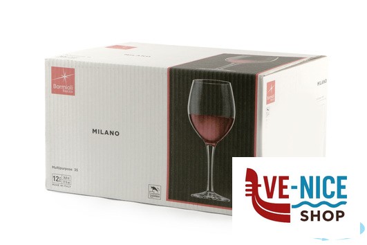 vetro MILANO - CONFEZIONE 12 CALICI MULTIUSO VETRO TEMPERATO CL 34,8 H. 18,85 CM. 8,35 BORMIOLI ROCCO - immagine 3