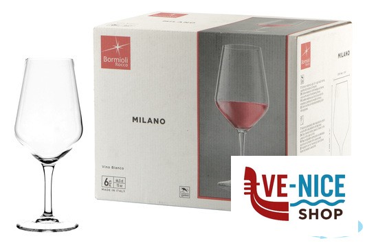 vetro MILANO - CONFEZIONE 6 CALICI TEMPERATI VINO BIANCO CL 44 117115BCQ021990 BORMIOLI ROCCO - immagine 3