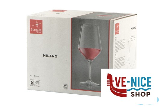 vetro MILANO - CONFEZIONE 6 CALICI TEMPERATI VINO BIANCO CL 44 117115BCQ021990 BORMIOLI ROCCO - immagine 4