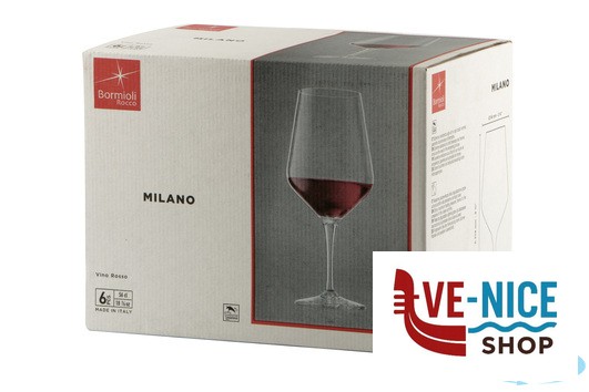 vetro MILANO - CONFEZIONE 6 CALICI TEMPERATI VINO ROSSO CL 55 117116BCQ021990 BORMIOLI ROCCO - immagine 4