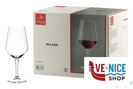 vetro MILANO - CONFEZIONE 6 CALICI TEMPERATI VINO ROSSO CL 55 117116BCQ021990 BORMIOLI ROCCO - immagine 3