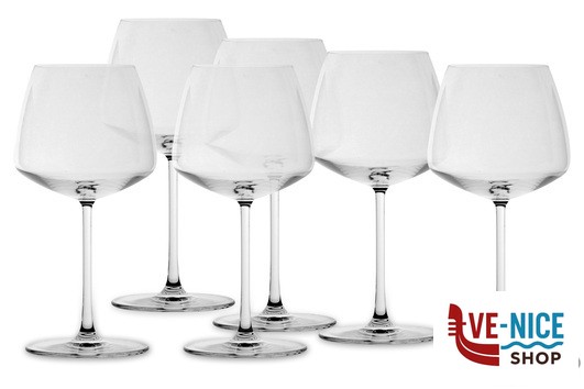 vetro MIRAGE ELEGANT-CONFEZIONE 6 CALICI VINI ROSSI CL.57 NUDE 66093 PASABAHCE