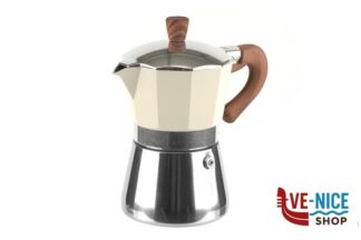 acciaio MOKARINA-CAFFETTIERA 3 TZ INDUZIONE BEIGE IMPORT COTTURA