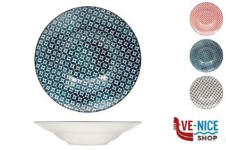 ceramica MOSAIK-PIATTO PASTA CM.27,5 INTERNO CM 17 COLORI ASSORTITI RH40654 IMPORT TAVOLA PROFESSIONAL